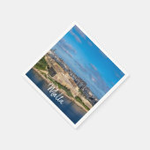 マルタのスリーマのパノラマの景色 スタンダードカクテルナプキン (角)