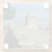 マルタのバレッタの旧市街壁の砲塔 ガラスコースター (裏面)