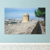 マルタのバレッタの旧市街壁の砲塔 キャンバスプリント (インサイチュ (ウッドフロア))