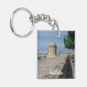 マルタのバレッタの旧市街壁の砲塔 キーホルダー (正面左)