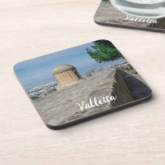 マルタのバレッタの旧市街壁の砲塔 コースター (左側)