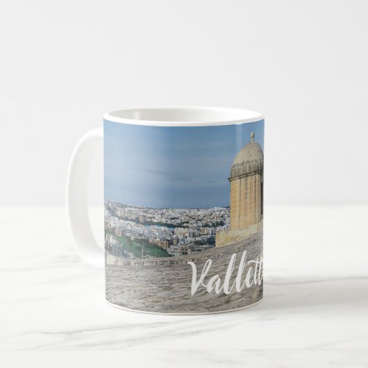 マルタのバレッタの旧市街壁の砲塔 コーヒーマグカップ (正面左)