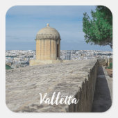 マルタのバレッタの旧市街壁の砲塔 スクエアシール (正面)