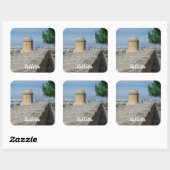 マルタのバレッタの旧市街壁の砲塔 スクエアシール (シート)