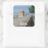 マルタのバレッタの旧市街壁の砲塔 スクエアシール (バッグ)