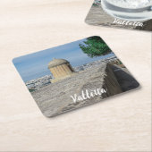 マルタのバレッタの旧市街壁の砲塔 スクエアペーパーコースター (アングル)
