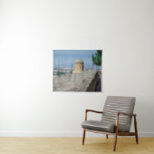 マルタのバレッタの旧市街壁の砲塔 タペストリー (インサイチュ(横))