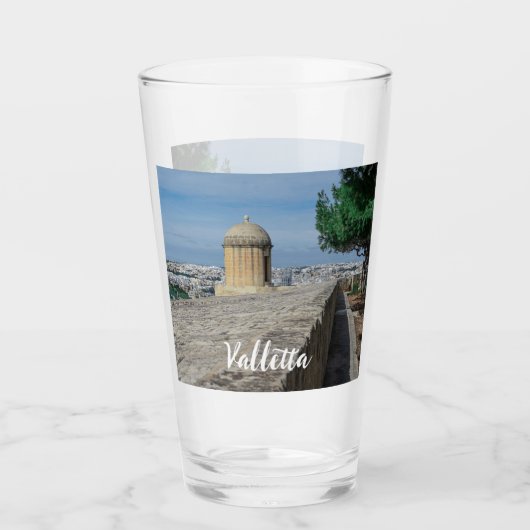 マルタのバレッタの旧市街壁の砲塔 タンブラーグラス (正面)