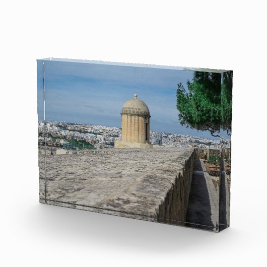 マルタのバレッタの旧市街壁の砲塔 フォトブロック (右)