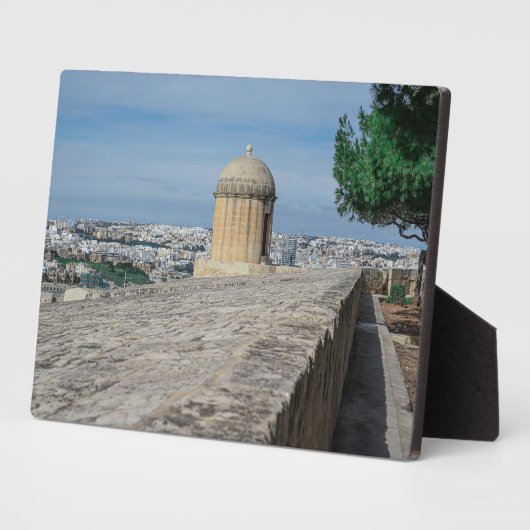 マルタのバレッタの旧市街壁の砲塔 フォトプラーク (側面)