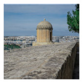 マルタのバレッタの旧市街壁の砲塔 ポスター (正面)