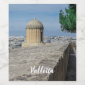 マルタのバレッタの旧市街壁の砲塔 ワインラベル (シングルラベル)