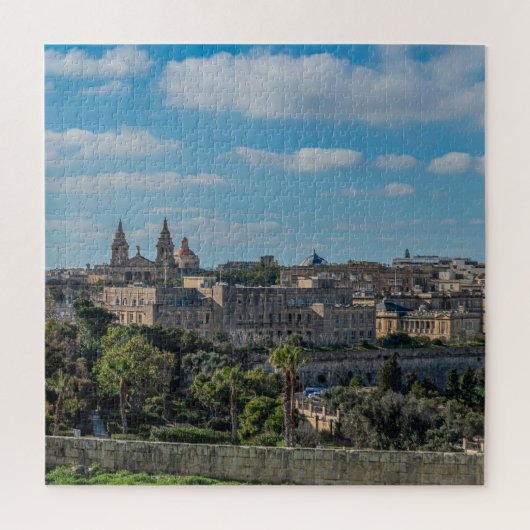 マルタのバレッタ旧市街のパノラマビュー ジグソーパズル (縦)