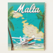 マルタのビーチと地図の旅行ポスター プランナー手帳 (裏面)