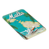 マルタのビーチと地図の旅行ポスター マグネット (右側)
