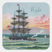 マルタのブドウ園のスクエアステッカー スクエアシール (正面)