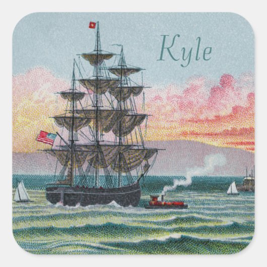 マルタのブドウ園のスクエアステッカー スクエアシール (正面)