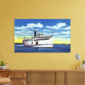 マルタのブドウ園の汽船の眺め キャンバスプリント (インサイチュ (リビング))