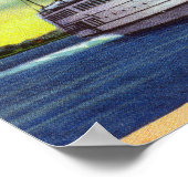 マルタのブドウ園の汽船の眺め ポスター (角)