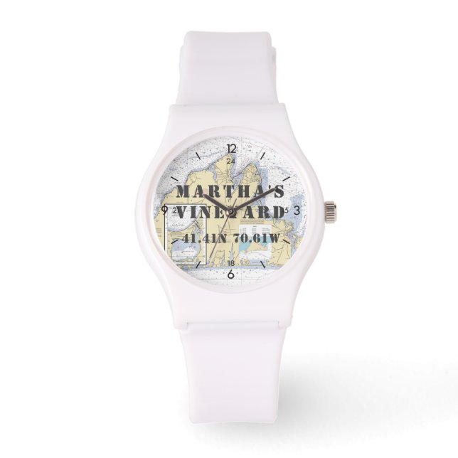 マルタのブドウ園の緯度航海の経度 腕時計 (Front)