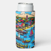 マルタのブドウ園 |抽象芸術アート スリム缶クーラー (Seltzer裏面)