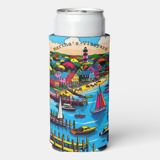 マルタのブドウ園 |抽象芸術アート スリム缶クーラー (Seltzer裏面)