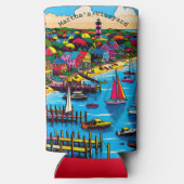 マルタのブドウ園 |抽象芸術アート スリム缶クーラー (裏面)