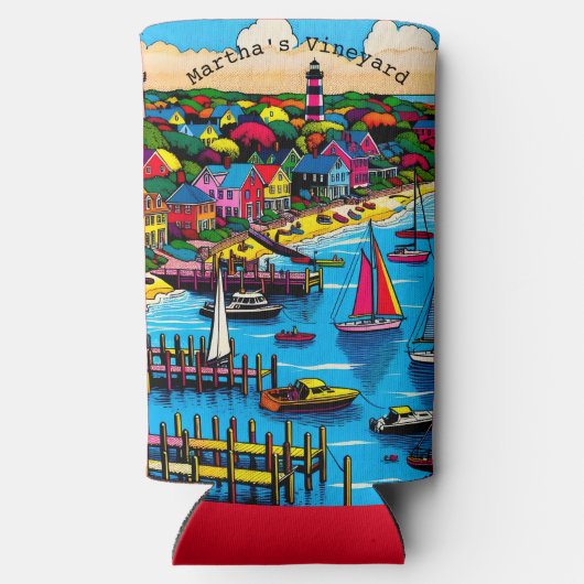 マルタのブドウ園 |抽象芸術アート スリム缶クーラー (裏面)