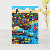 マルタのブドウ園 |抽象芸術カラフルアート カード (黄色い花)