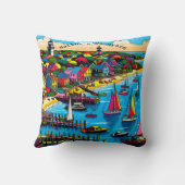 マルタのブドウ園 |抽象芸術カラフルアート クッション (裏面)