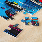 マルタのブドウ園 |抽象芸術カラフルアート ジグソーパズル (側面)