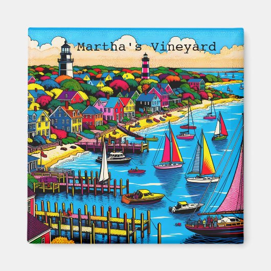 マルタのブドウ園 |抽象芸術カラフルアート マグネット (正面)