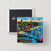 マルタのブドウ園 |抽象芸術カラフルアート 缶バッジ (正面&裏面)