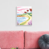 マルタのブドウ園 | 水彩ビーチ絵を描パス キャンバスプリント (インサイチュ (リビング))