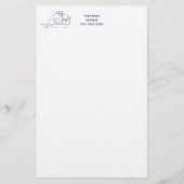 マルタのブドウ畑ヴィンテージマップ#1ネイビーブルー 便箋 (正面)