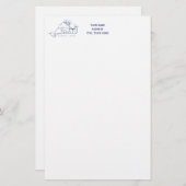 マルタのブドウ畑ヴィンテージマップ#1ネイビーブルー 便箋 (正面/裏面)