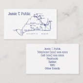 マルタのブドウ畑ヴィンテージマップ#1ネイビーブルー 名刺 (正面/裏面)