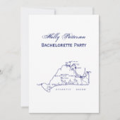 マルタのブドウ畑ヴィンテージマップ#1ネイビーブルー 招待状 (正面)