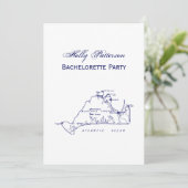 マルタのブドウ畑ヴィンテージマップ#1ネイビーブルー 招待状 (スタンド正面)