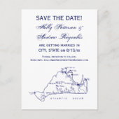 マルタのブドウ畑ヴィンテージマップ#1ネイビーブルー 案内ポストカード (正面)