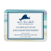 マルタのブドウ畑海水の色日付を保存 マグネット (横)