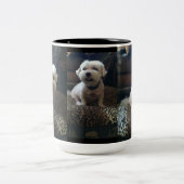 マルタのプリントが付いているカスタマイズ可能なペット写真のマグ ツートーンマグカップ (中央)