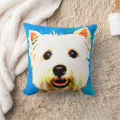 マルタのポップアートの水彩画のポートレート クッション (ブランケット)