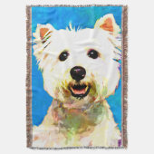 マルタのポップアートの水彩画のポートレート スローブランケット (正面縦)