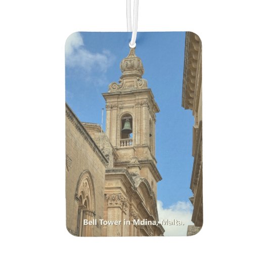 マルタのミディナにある鐘楼。 カーエアーフレッシュナー (裏面)