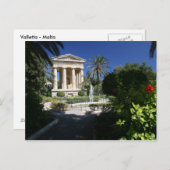 マルタのヴァレッタにある公園の古代建築 ポストカード (正面/裏面)