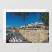 マルタのヴァレッタの市壁と港の景観 (正面/裏面)