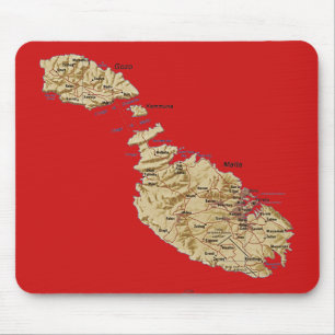マルタの地図のマウスパッド マウスパッド