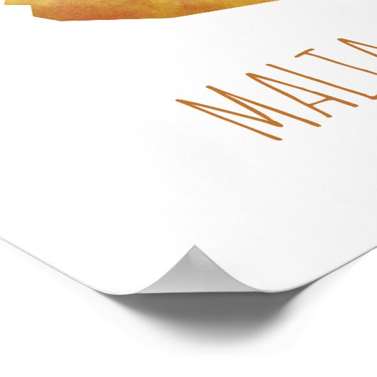 マルタの地図 ポスター (角)