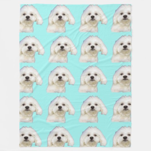 マルタの子犬 フリースブランケット (正面)